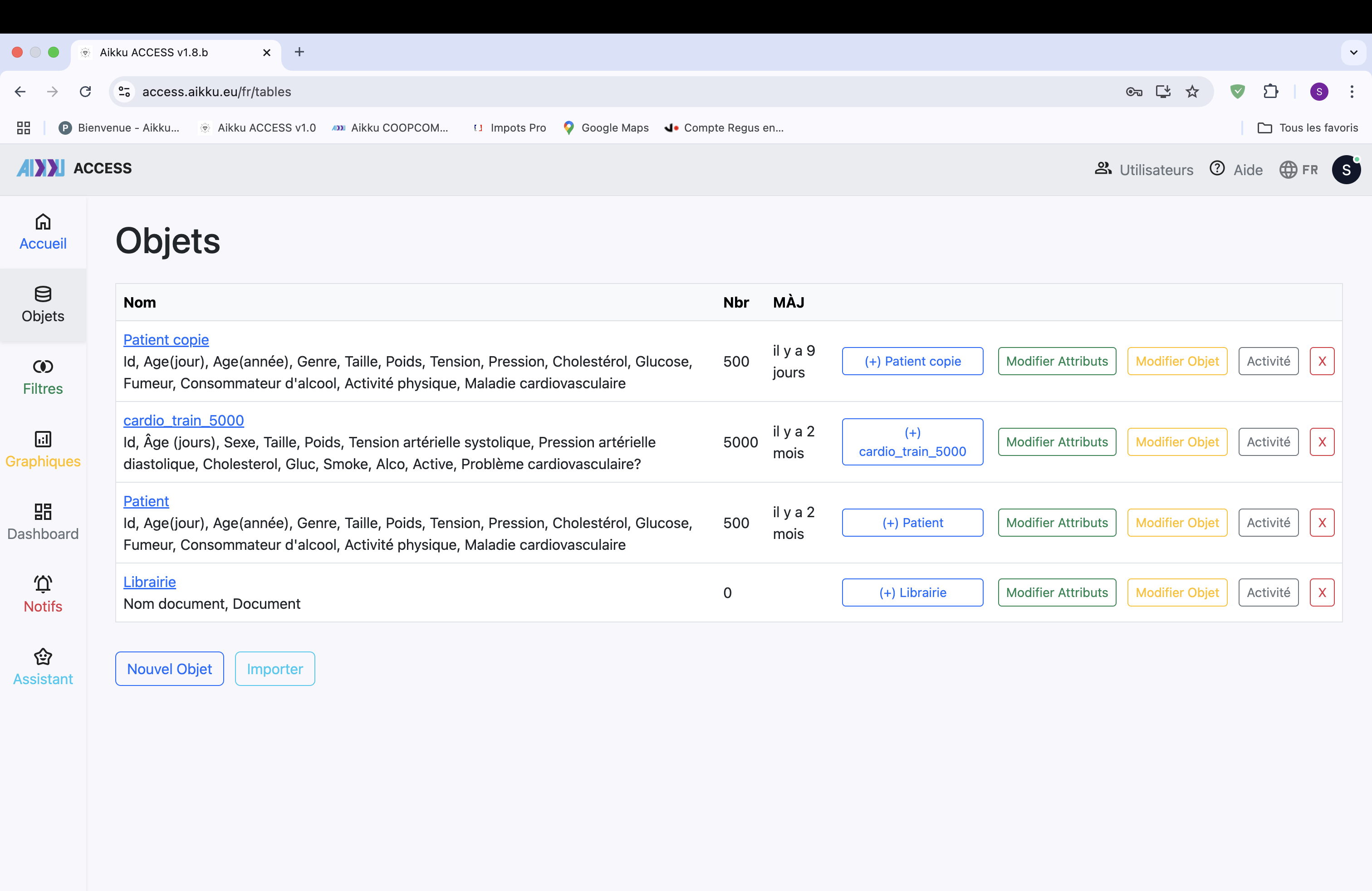 Aïkku ACCESS Objects Page