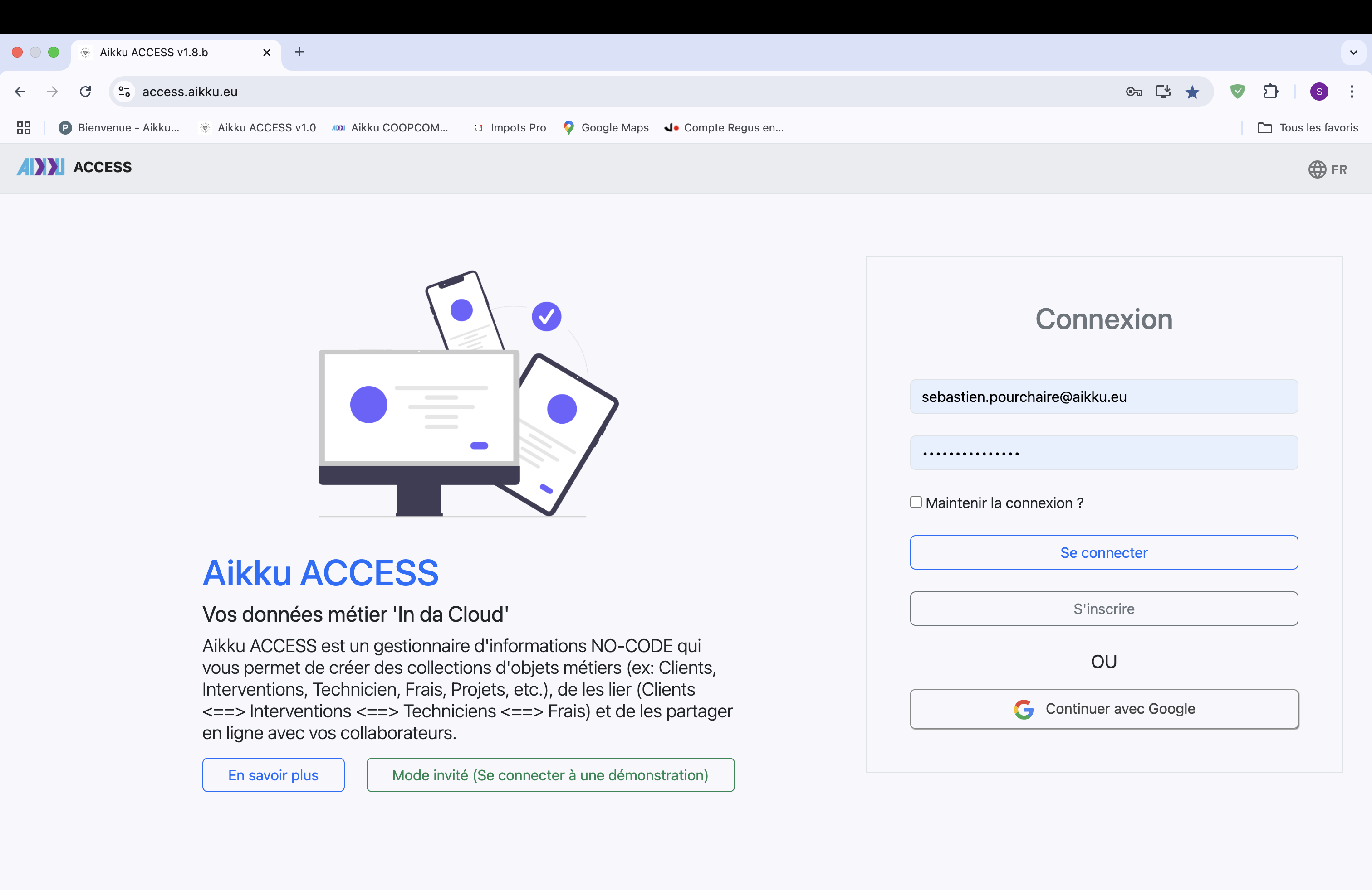 Aïkku ACCESS Login Page