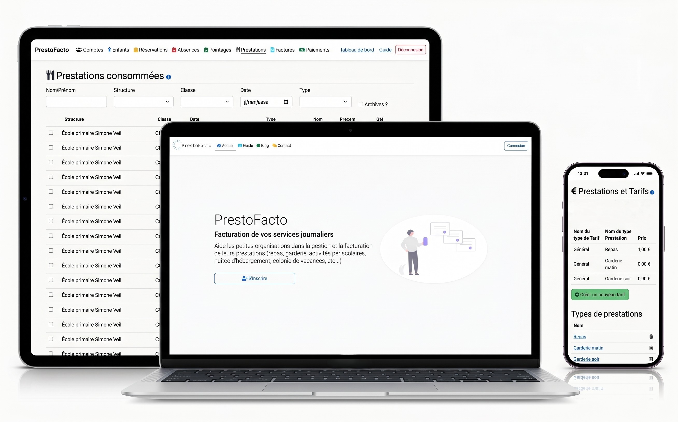 Interface de PrestoFacto